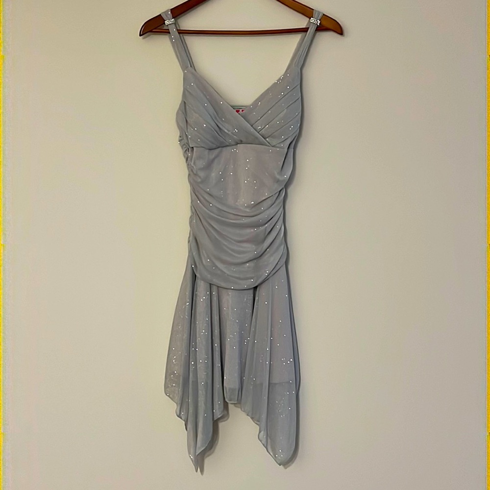 Formal Silver Dress with Sparkles